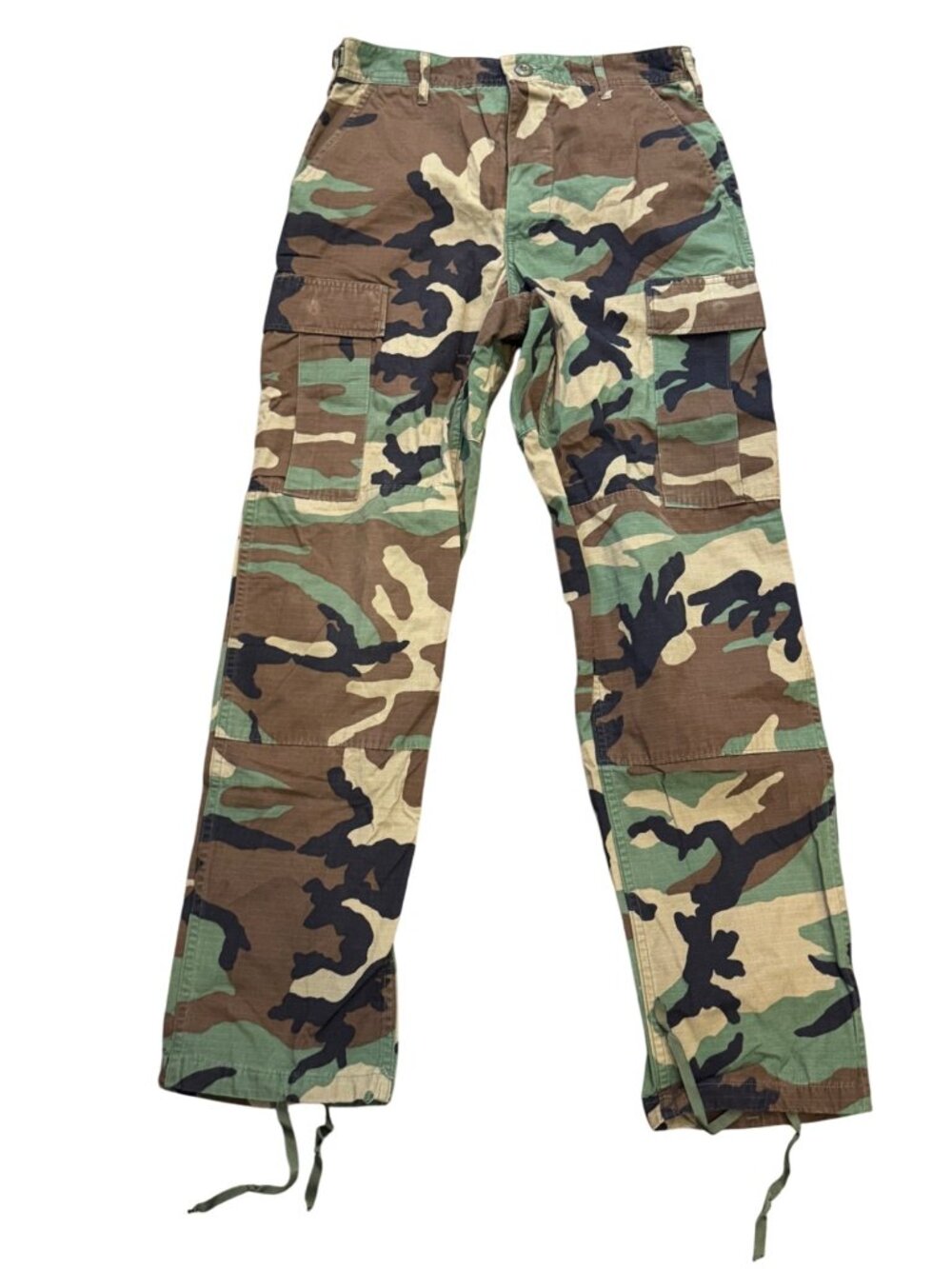Vintage Military Camouflage Cargo Pants Small Regular Ripstop Cotton Blend Adjus